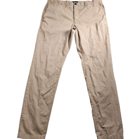 THEORY Pants Mens 36x32.5 Beige Straight Leg Chino Preppy - Picture 1 of 7